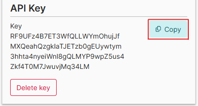 Image of button to copy API key to clipboard